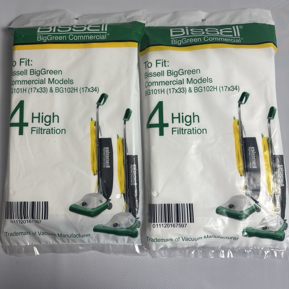 Bissell BigGreen Commercial Upright High Filtration Vacuum Filter Bags 8 Pack